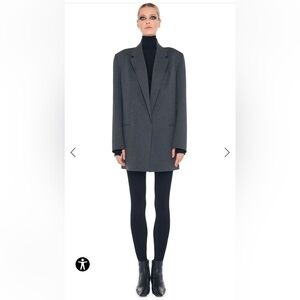 Oversized double breasted jacket size small norma Kamali terry blazer gray